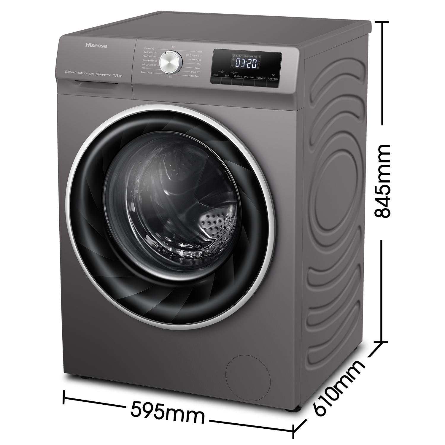 Hisense 6KG Automatic Front Loader, Washing Machine, Grey - Image 4